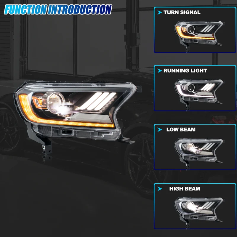 Phares LED Ford Ranger T7 T8 2015-2021 matriciels séquentiels