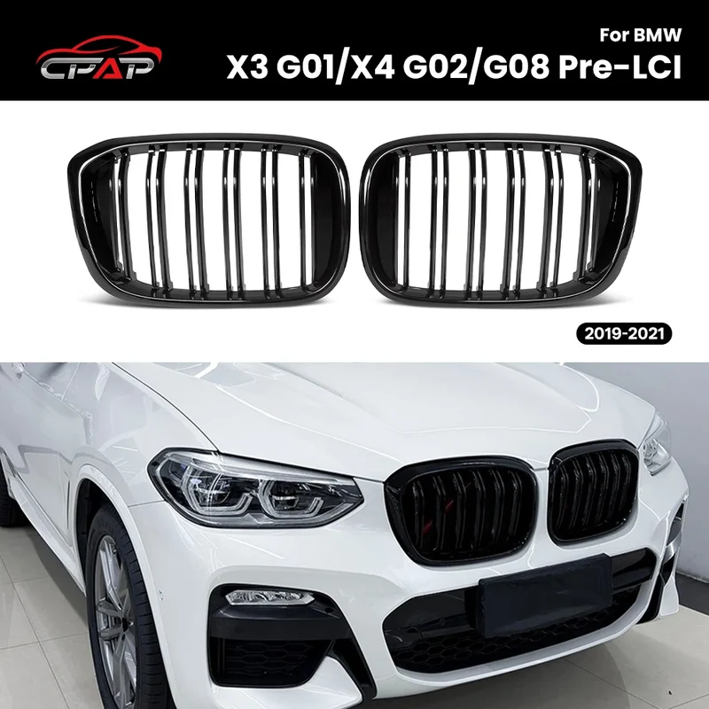 Grille de Pare-Chocs Avant BMW X3 G01 X4 G02 2019-2021 Noir Brillant
