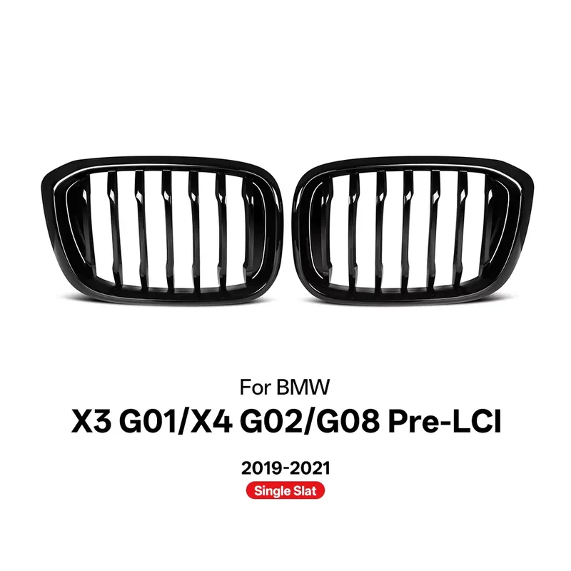 Grille de Pare-Chocs Avant BMW X3 G01 X4 G02 2019-2021 Noir Brillant
