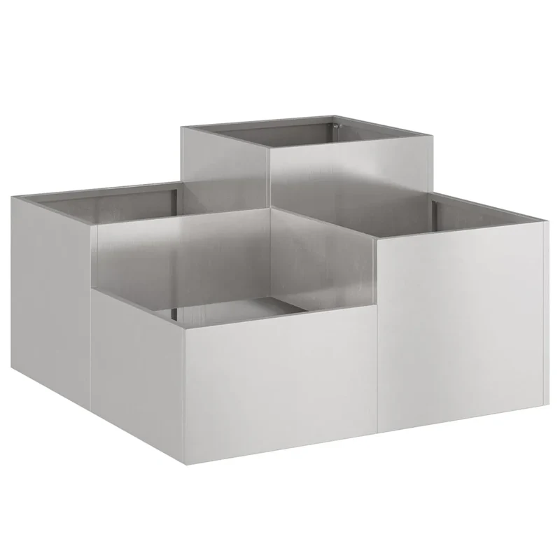 Jardinier rectangulaire moderne 80 x 80 x 48 cm fonctionnel durable en acier rouillé 02_0052060