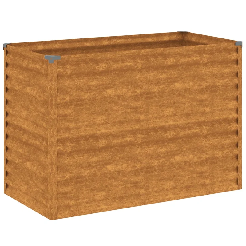 Jardinière bac lit surélevé plantes fleurs terrasse jardin de jardin 100 x 50 x 69 cm acier corten marron 02_0039305