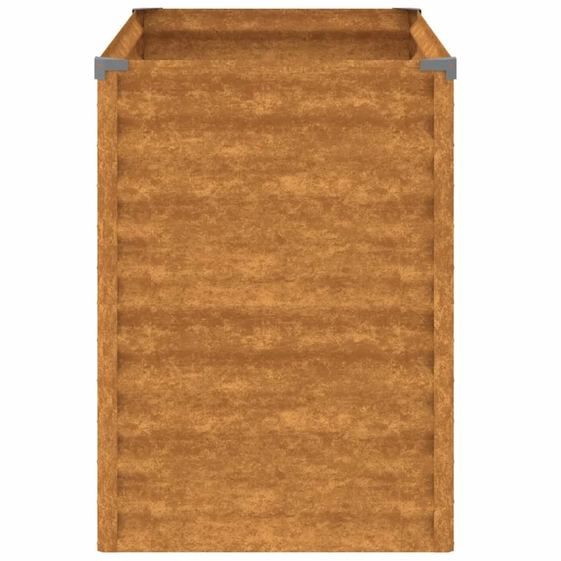 Jardinière bac lit surélevé plantes fleurs terrasse jardin de jardin 100 x 50 x 69 cm acier corten marron 02_0039305