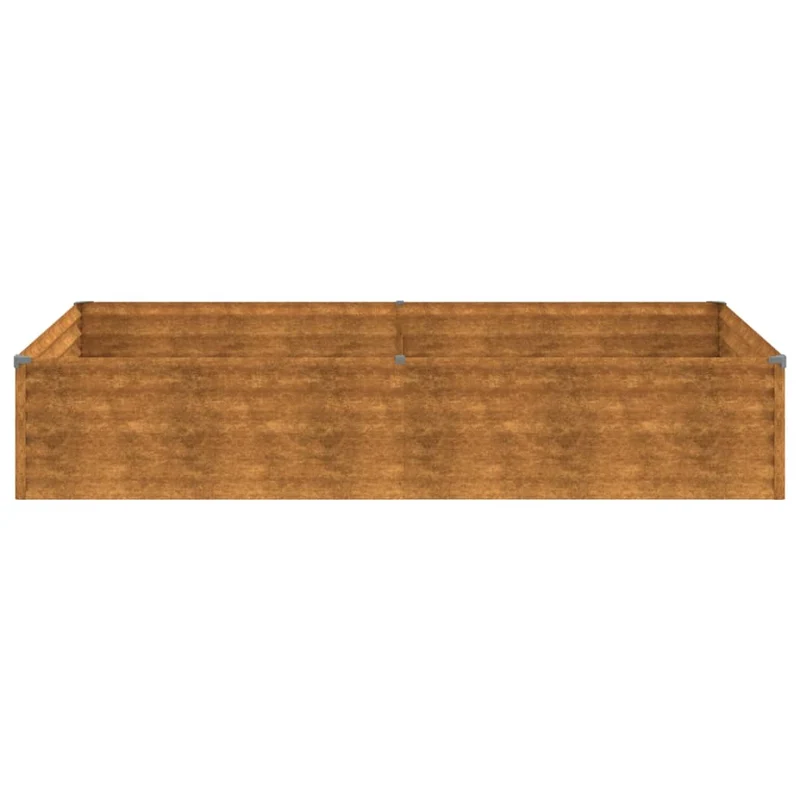 Jardinière bac lit surélevé plantes fleurs terrasse jardin de jardin 195 x 100 x 36 cm acier corten marron 02_0039387
