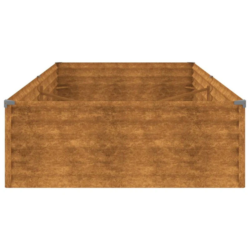 Jardinière bac lit surélevé plantes fleurs terrasse jardin de jardin 195 x 100 x 36 cm acier corten marron 02_0039387