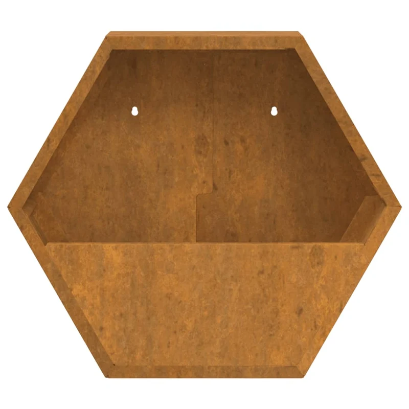 Jardinière bac lit surélevé plantes fleurs jardin terrasses murales lot de 2 Rouillé acier corten 46 x 10 x 40 cm marron 02_0039117
