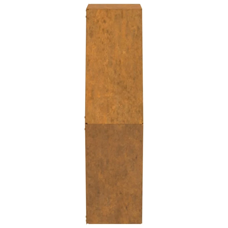 Jardinière bac lit surélevé plantes fleurs jardin terrasses murales lot de 2 Rouillé acier corten 46 x 10 x 40 cm marron 02_0039117