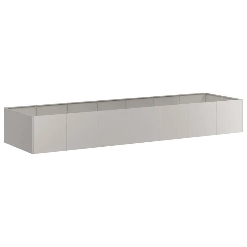 Jardinière extérieure style moderne profonde 280 x 80 x 40 cm avec drainage efficace en acier rouillé 02_0051548