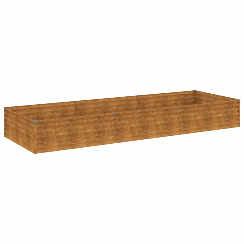 Jardinière bac lit surélevé plantes fleurs terrasse jardin de jardin 291 x 100 x 36 cm acier corten marron 02_0039425
