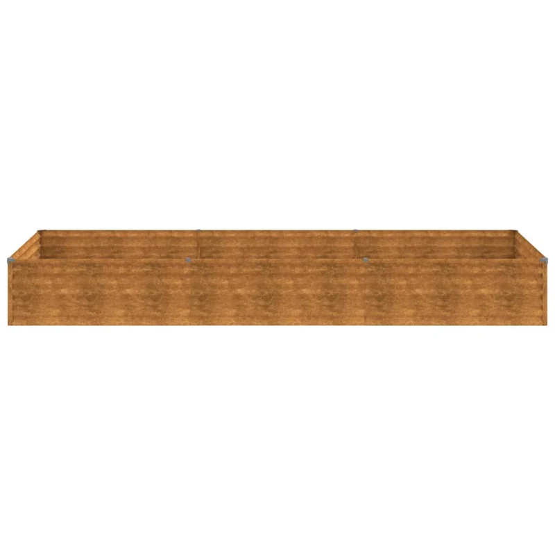Jardinière bac lit surélevé plantes fleurs terrasse jardin de jardin 291 x 100 x 36 cm acier corten marron 02_0039425