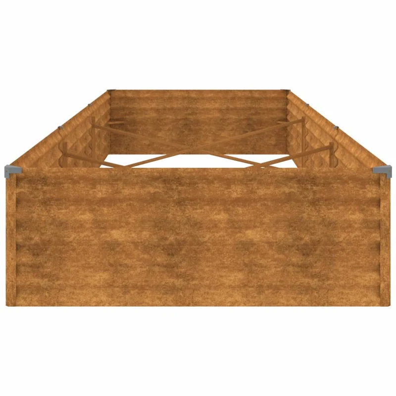 Jardinière bac lit surélevé plantes fleurs terrasse jardin de jardin 291 x 100 x 36 cm acier corten marron 02_0039425