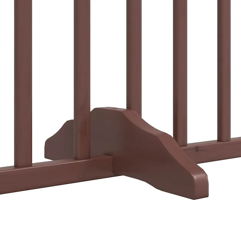 Barrière de sécurité pour chien animaux de compagnie porte pliable 10 panneaux bois de peuplier marron 02_0023099