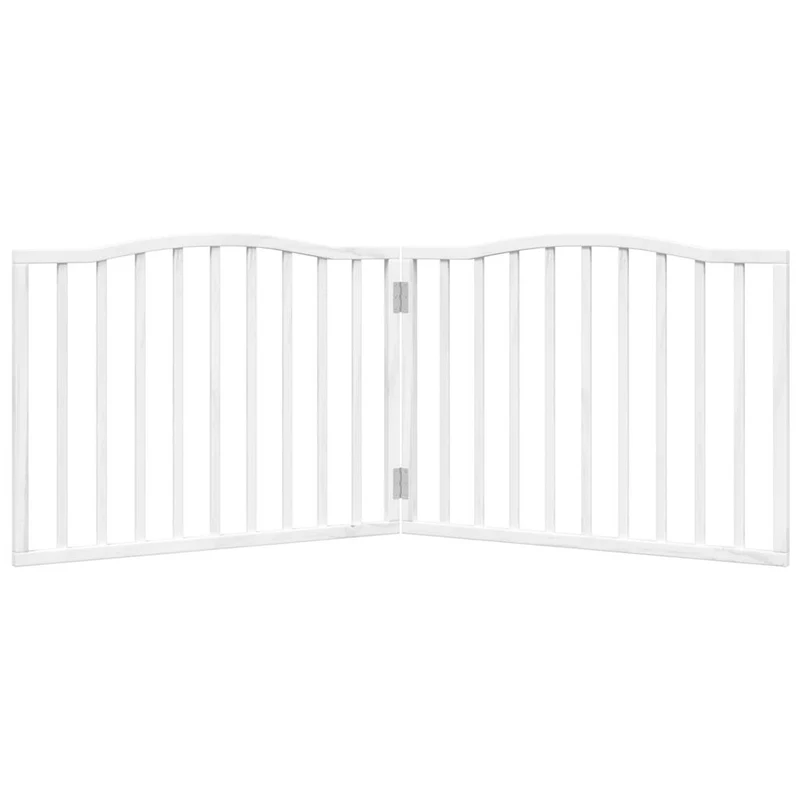 Barrière de sécurité pour chien animaux de compagnie pliable 2 panneaux 160 cm bois de peuplier blanc 02_0023037