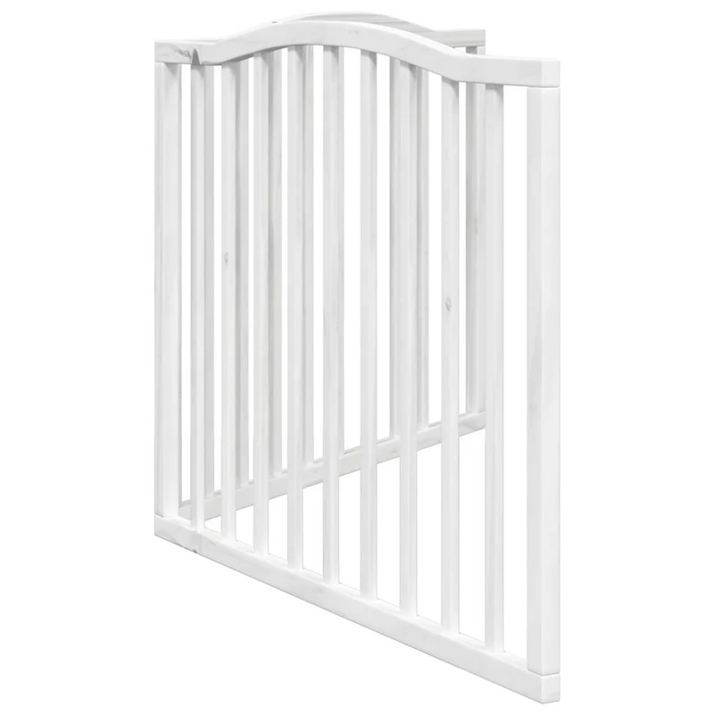 Barrière de sécurité pour chien animaux de compagnie pliable 2 panneaux 160 cm bois de peuplier blanc 02_0023037