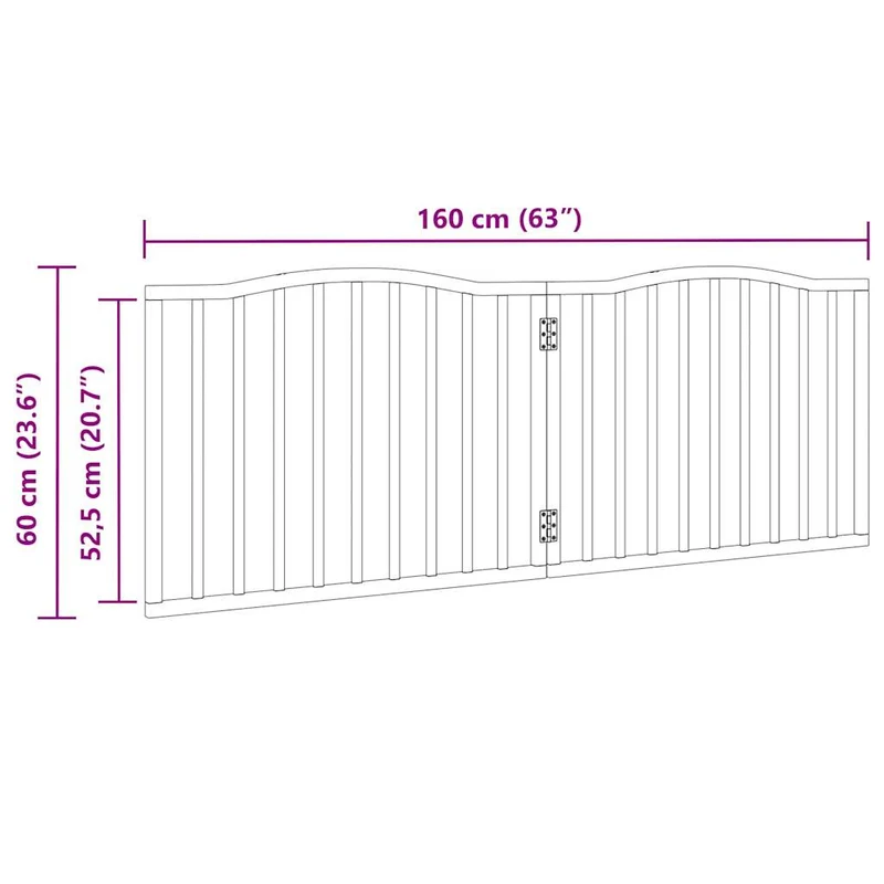 Barrière de sécurité pour chien animaux de compagnie pliable 2 panneaux 160 cm bois de peuplier blanc 02_0023037