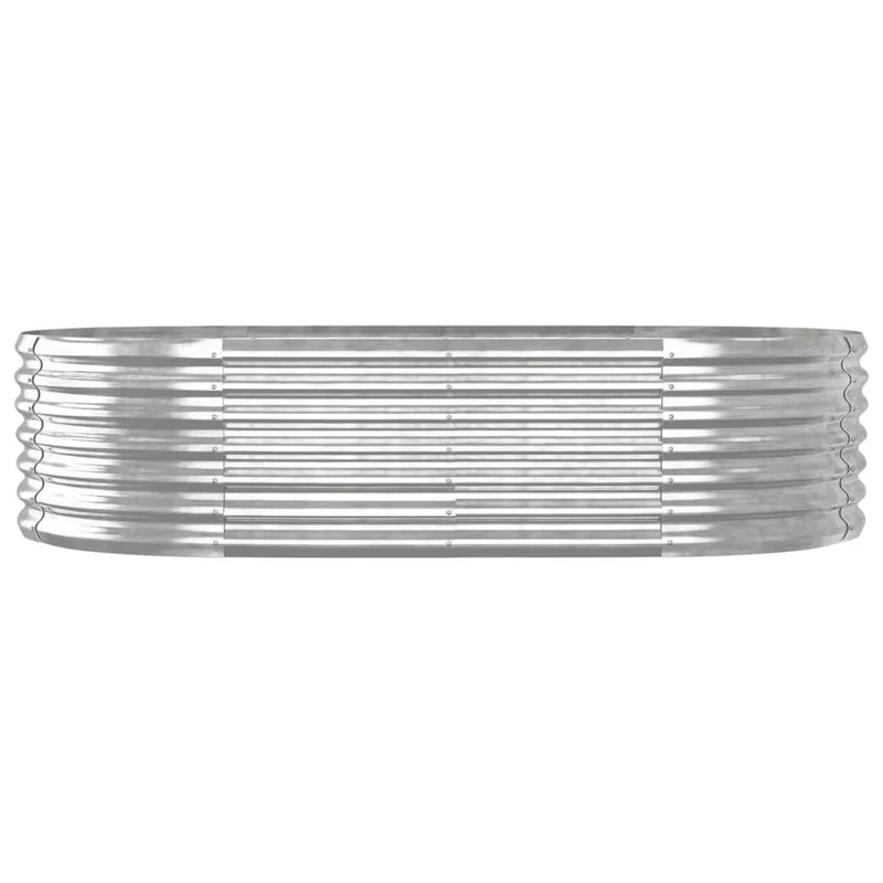 Jardinière bac lit surélevé plantes fleurs terrasse jardin de jardin acier enduit de poudre argenté argent 02_0039716