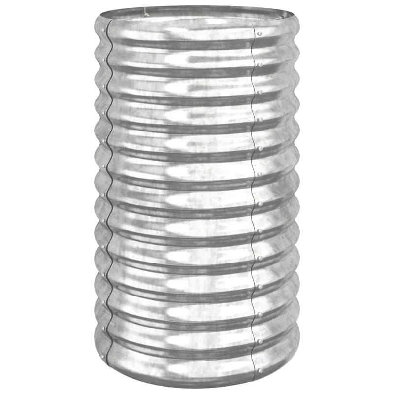 Jardinière bac lit surélevé plantes fleurs terrasse jardin de jardin acier enduit de poudre 40 x 40 x 68 cm Argenté Argent 02_0038576