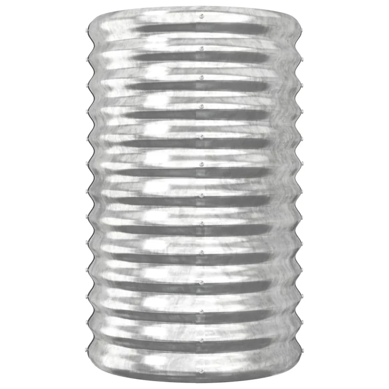 Jardinière bac lit surélevé plantes fleurs terrasse jardin de jardin acier enduit de poudre 40 x 40 x 68 cm Argenté Argent 02_0038576