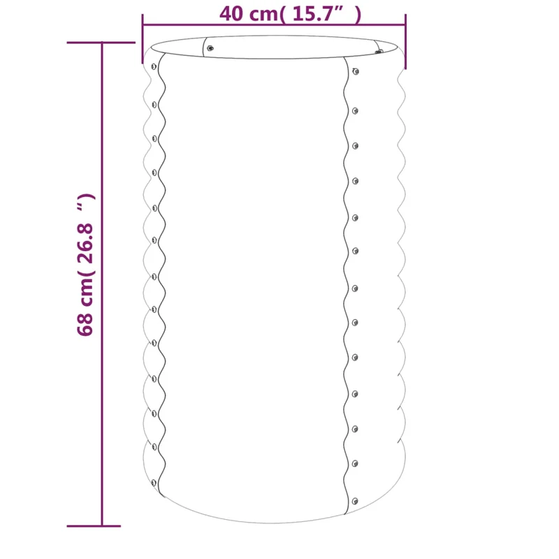 Jardinière bac lit surélevé plantes fleurs terrasse jardin de jardin acier enduit de poudre 40 x 40 x 68 cm Argenté Argent 02_0038576