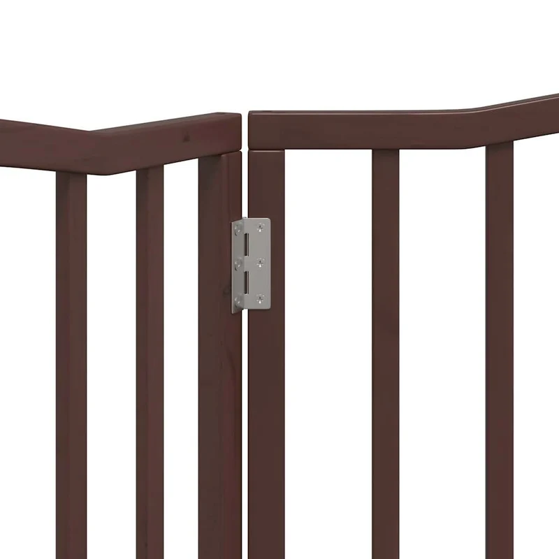 Barrière de sécurité pour chien animaux de compagnie pliable 2 panneaux 160 cm bois de peuplier marron 02_0023047