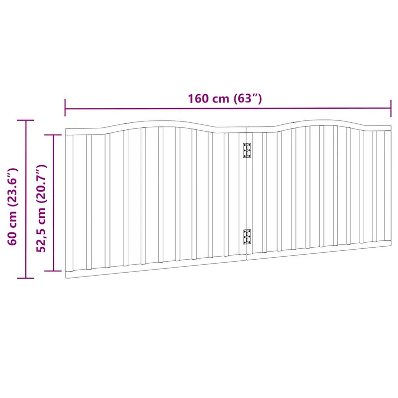 Barrière de sécurité pour chien animaux de compagnie pliable 2 panneaux 160 cm bois de peuplier marron 02_0023047