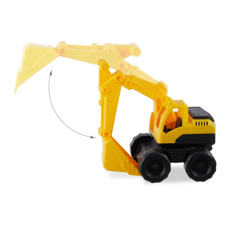 Lot de 3 jouets véhicules de chantier colorés bac à sable 30 x 10 x 10 cm en plastique jaune 13_0003987