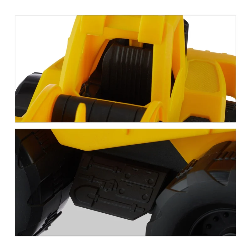 Lot de 3 jouets véhicules de chantier colorés bac à sable 30 x 10 x 10 cm en plastique jaune 13_0003987