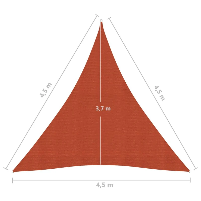Voile toile d'ombrage parasol 160 g/m² PEHD 4,5 x 4,5 x 4,5 m terre cuite 02_0009350