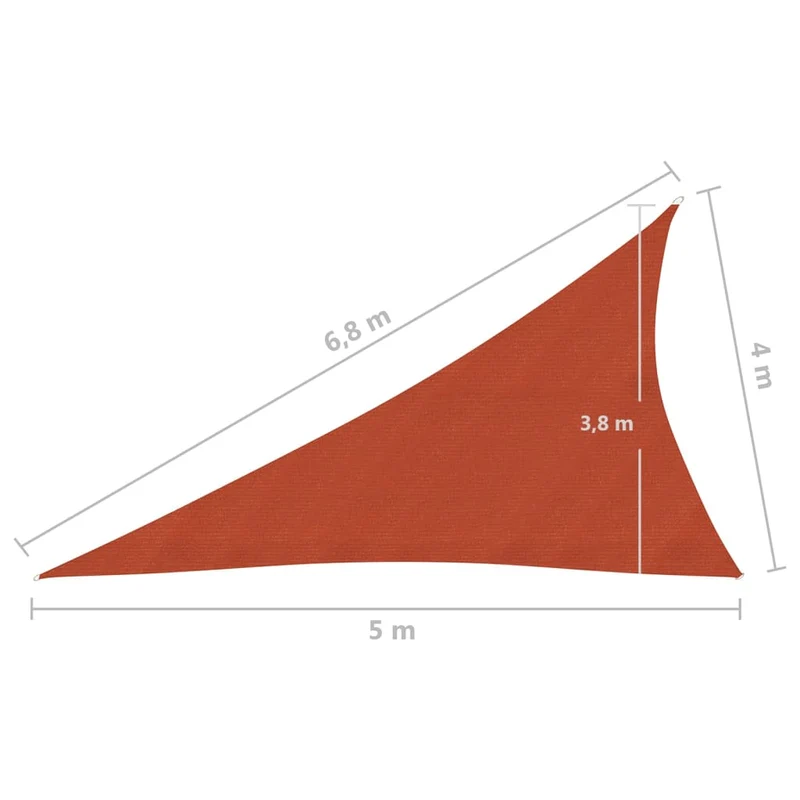 Voile d'ombrage 160 g/m² terre cuite 4 x 5 x 6,8 m PEHD 02_0009353