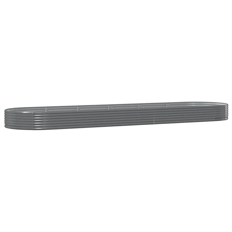 Jardinière bac lit surélevé plantes fleurs terrasse jardin de jardin acier enduit de poudre 523 x 140 x 36cm gris 02_0039672