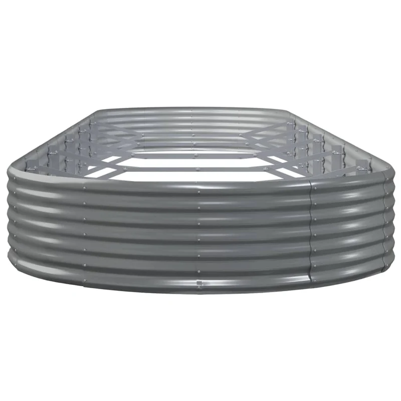 Jardinière bac lit surélevé plantes fleurs terrasse jardin de jardin acier enduit de poudre 523 x 140 x 36cm gris 02_0039672