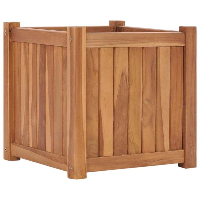 Jardinière bac lit surélevé plantes fleurs terrasse jardin 40 x 40 x 40 cm bois de teck solide marron 02_0039230