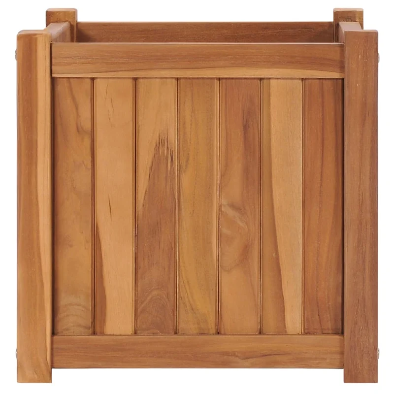 Jardinière bac lit surélevé plantes fleurs terrasse jardin 40 x 40 x 40 cm bois de teck solide marron 02_0039230