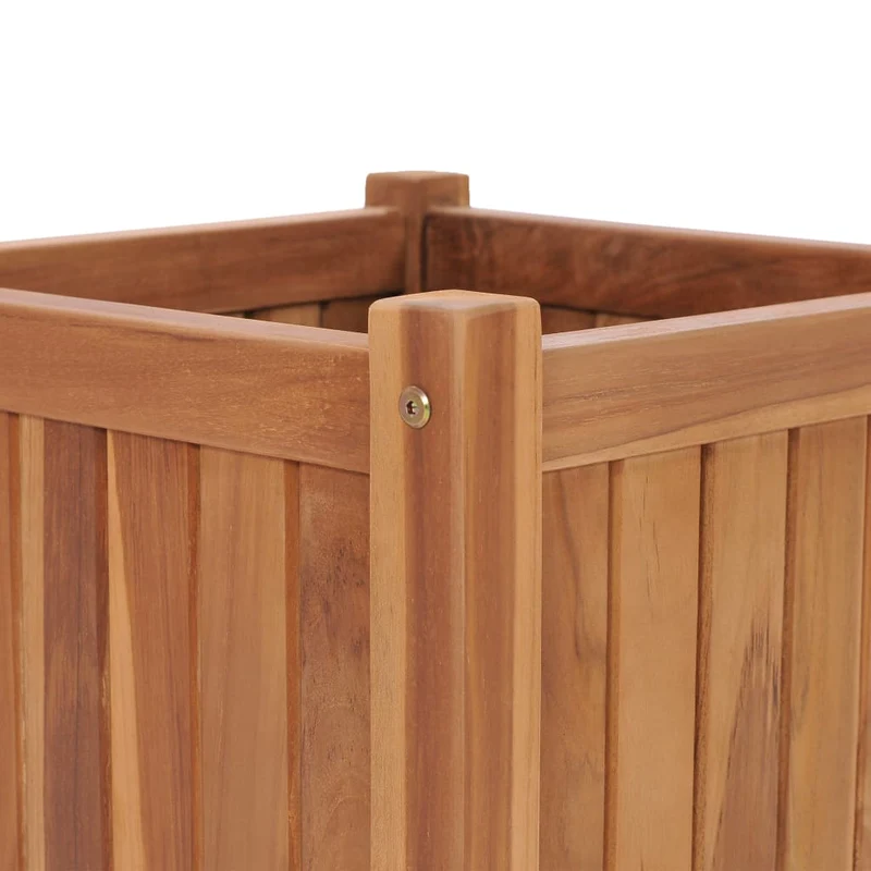 Jardinière bac lit surélevé plantes fleurs terrasse jardin 40 x 40 x 40 cm bois de teck solide marron 02_0039230