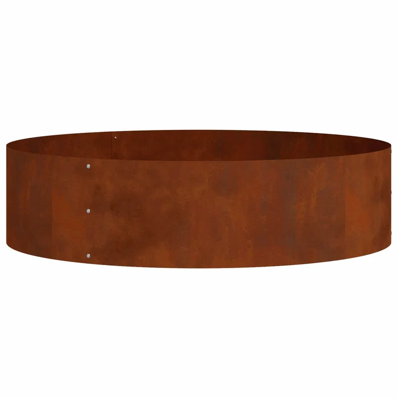 Lot de 5 anneaux de jardinière extérieure 80 x 80 x 20 cm design épuré chic en acier patiné marron 02_0052264