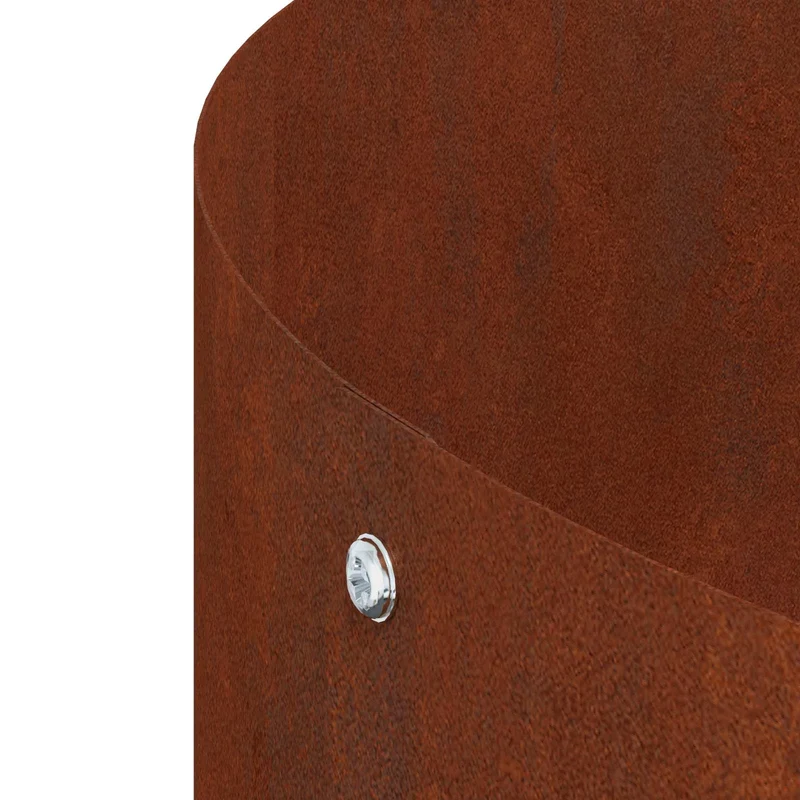 Lot de 5 anneaux de jardinière extérieure 80 x 80 x 20 cm design épuré chic en acier patiné marron 02_0052264