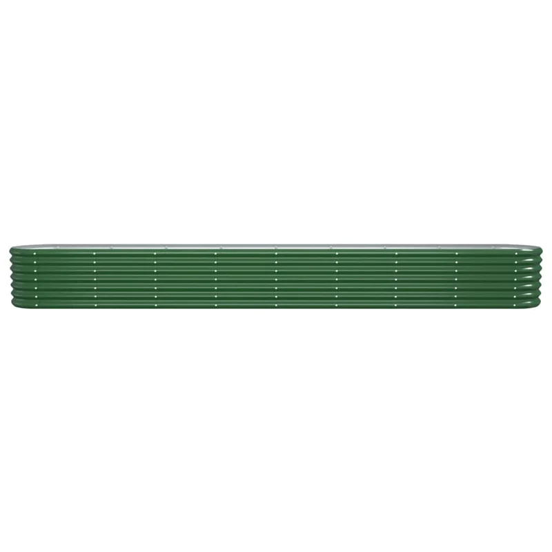 Jardinière bac lit surélevé plantes fleurs terrasse jardin de jardin acier enduit de poudre 332 x 40 x 36 cm vert 02_0039635