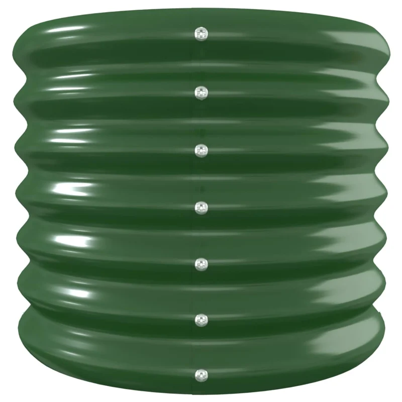 Jardinière bac lit surélevé plantes fleurs terrasse jardin de jardin acier enduit de poudre 332 x 40 x 36 cm vert 02_0039635