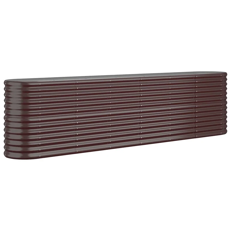 Jardinière bac lit surélevé plantes fleurs terrasse jardin de jardin acier enduit de poudre marron 02_0039542