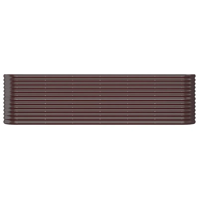 Jardinière bac lit surélevé plantes fleurs terrasse jardin de jardin acier enduit de poudre marron 02_0039542