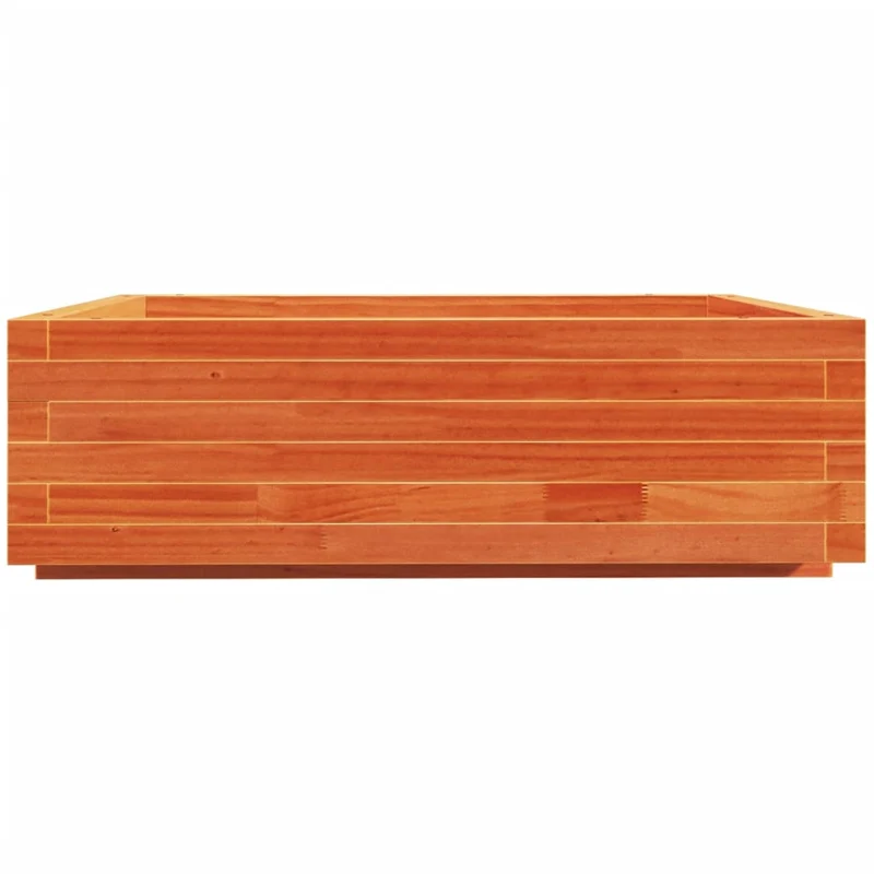 Jardinière bac lit surélevé plantes fleurs terrasse jardin cire 80 x 80 x 26,5 cm bois de pin massif marron 02_0038500