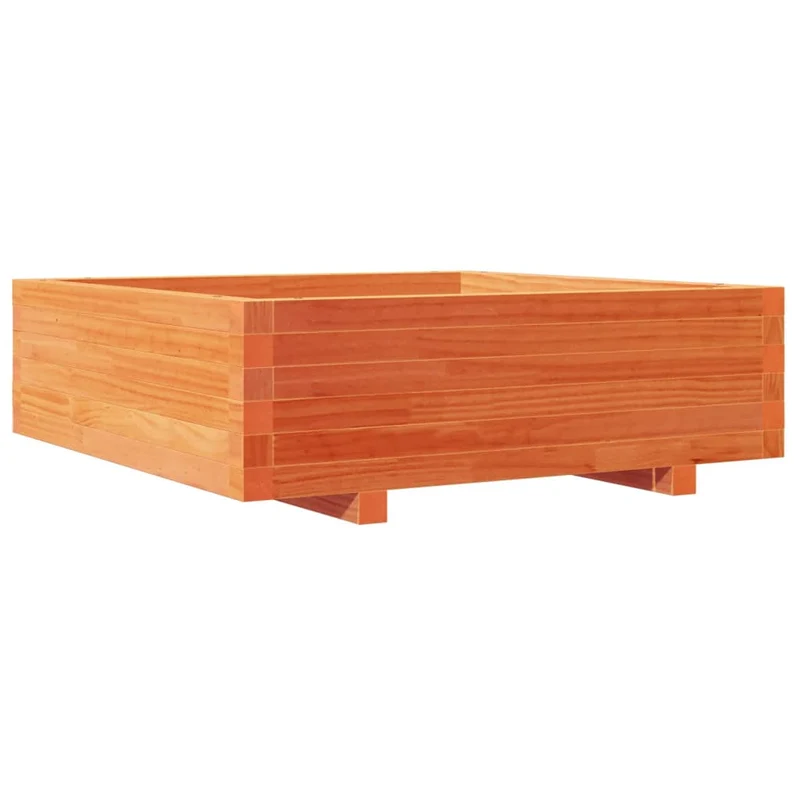 Jardinière bac lit surélevé plantes fleurs terrasse jardin cire 80 x 80 x 26,5 cm bois de pin massif marron 02_0038500