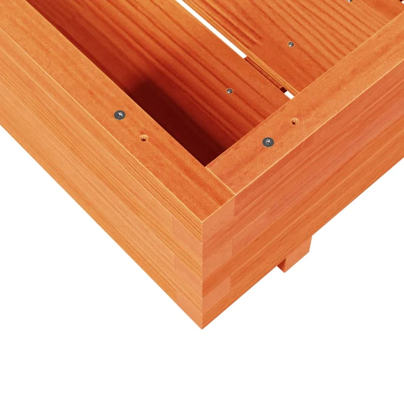Jardinière bac lit surélevé plantes fleurs terrasse jardin cire 80 x 80 x 26,5 cm bois de pin massif marron 02_0038500