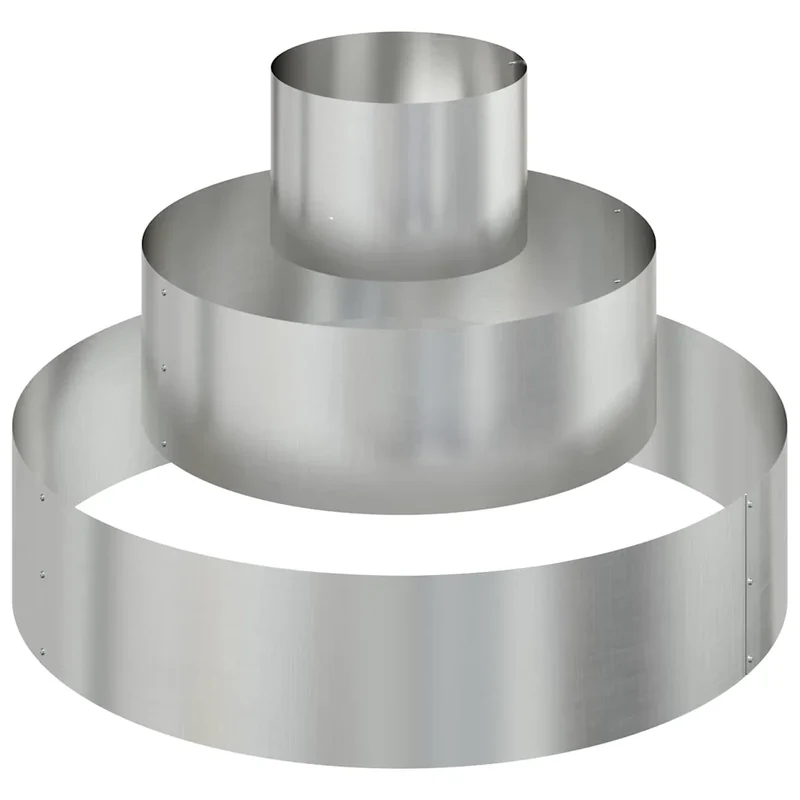 Cache-pot de jardin rond moderne extérieur 90 x 90 x 20 cm en acier galvanisé argent 02_0052280