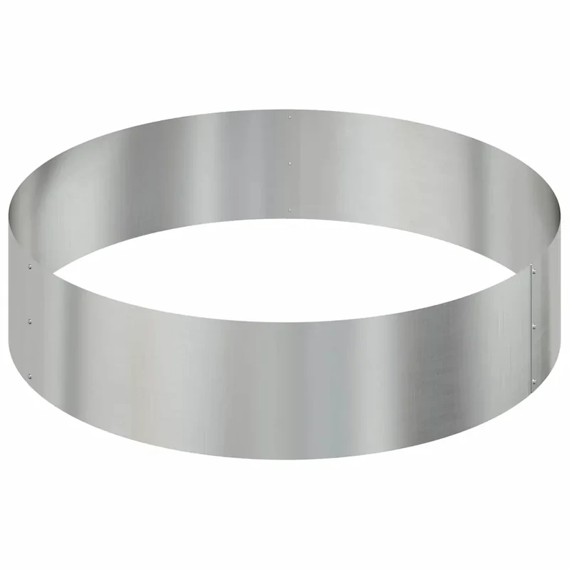 Cache-pot de jardin rond moderne extérieur 90 x 90 x 20 cm en acier galvanisé argent 02_0052280