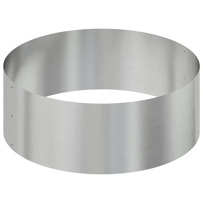 Cache-pot de jardin rond moderne extérieur 90 x 90 x 20 cm en acier galvanisé argent 02_0052280