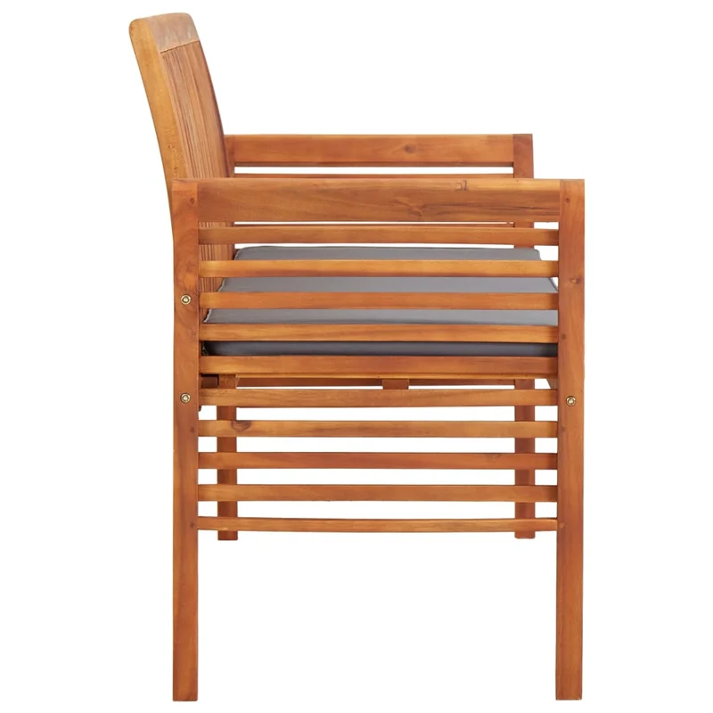 Banc de jardin meuble de patio d'extérieur terrasse 3 places avec coussin 150 x 60 x 90 cm bois d'acacia massif 02_0011316