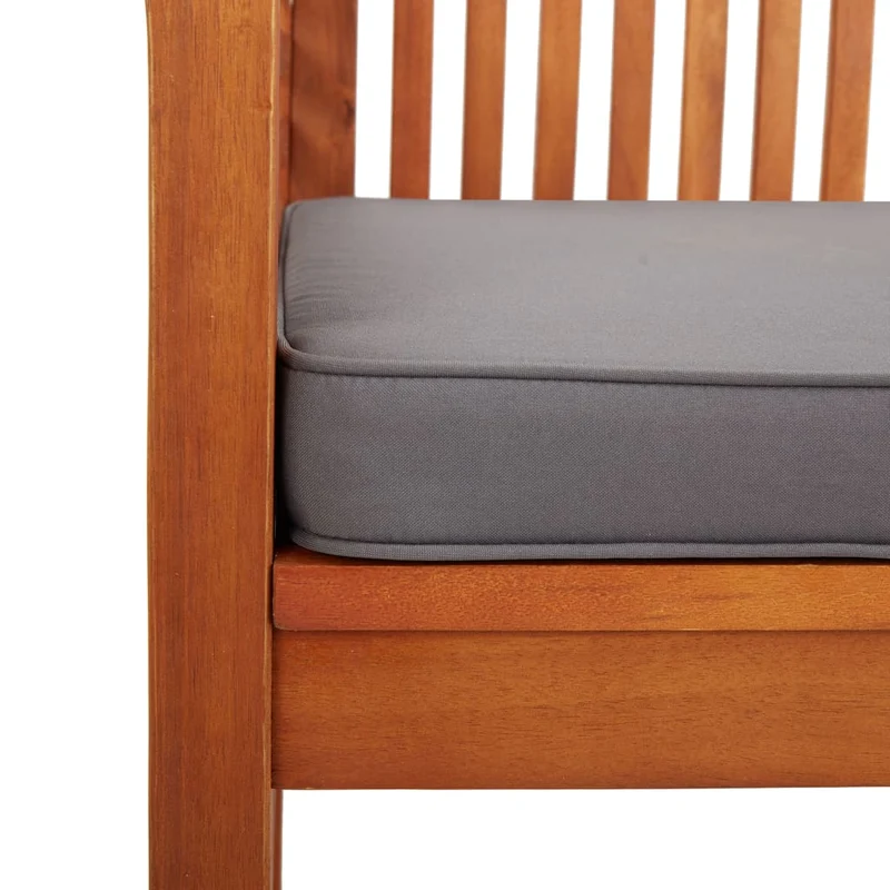 Banc de jardin meuble de patio d'extérieur terrasse 3 places avec coussin 150 x 60 x 90 cm bois d'acacia massif 02_0011316