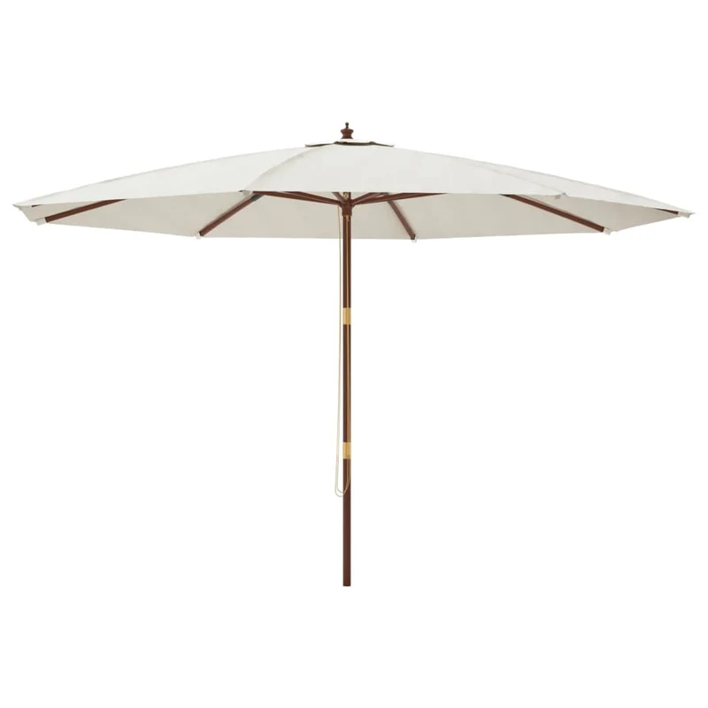 Parasol de jardin avec mât en bois 400 x 273 cm sable 02_0008356