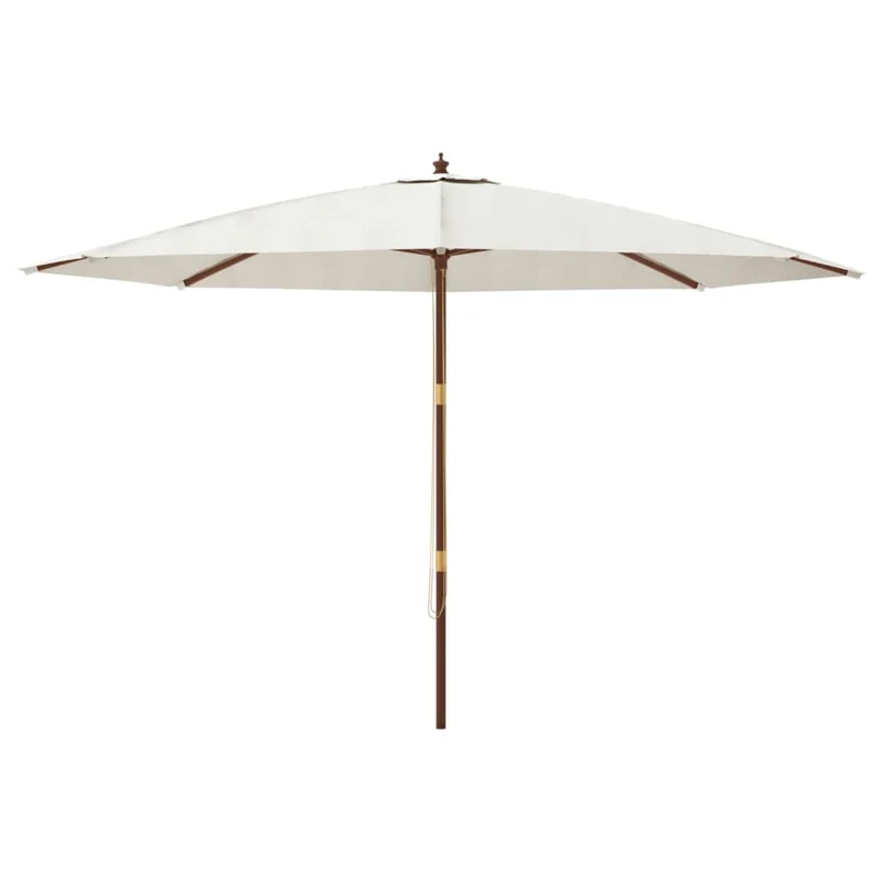 Parasol de jardin avec mât en bois 400 x 273 cm sable 02_0008356