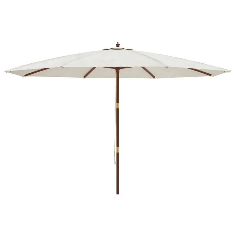 Parasol de jardin avec mât en bois 400 x 273 cm sable 02_0008356